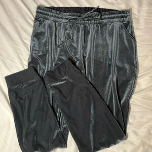 Suzette JR/Women's Grey Soft Cozy Velour Drawstring Cuffed Joggers Sz XL